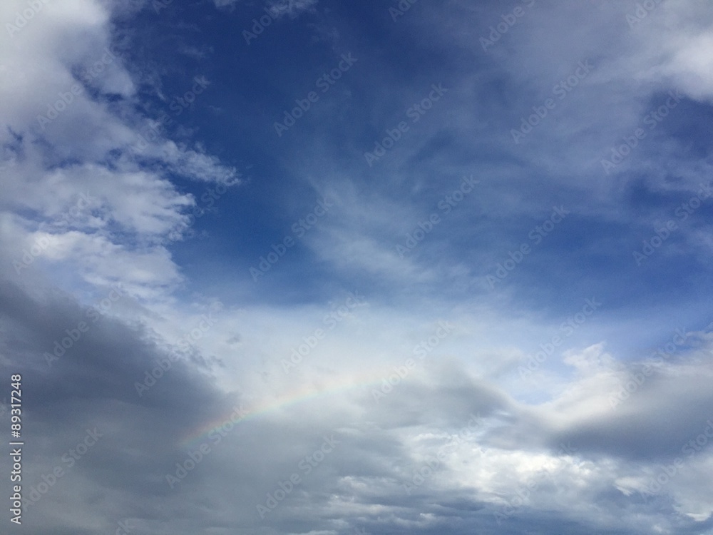 晴れかけた空の虹 晴れかけた空の虹