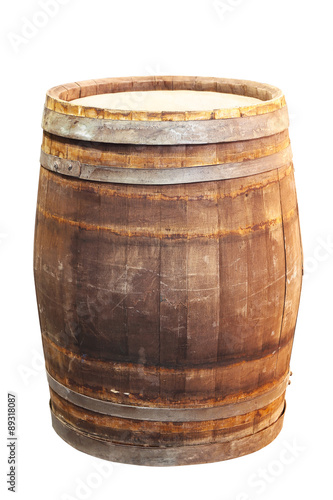 Wooden oak barrel 