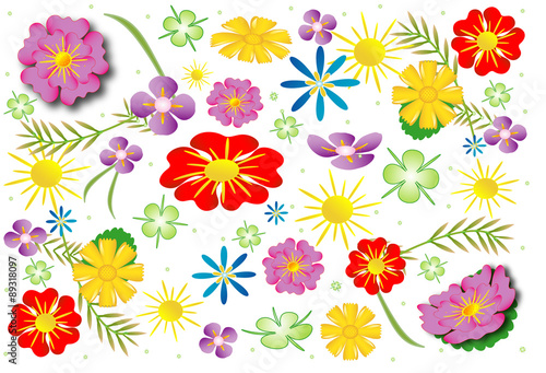 Background with meadow flowers