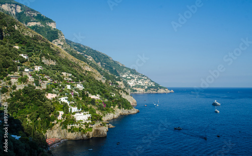 famous hiking trail sentiero degli dei is leading on the top of amalfi coast in italy and except pristine nature visitors can also see cities positano, praiano, nocelle and others. photo