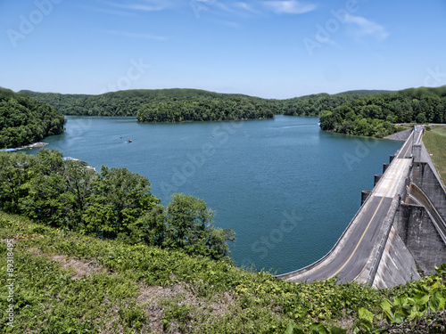 Lake Norris formed by the Norris Dam on the River Clinch in the Tennessee Valley USA