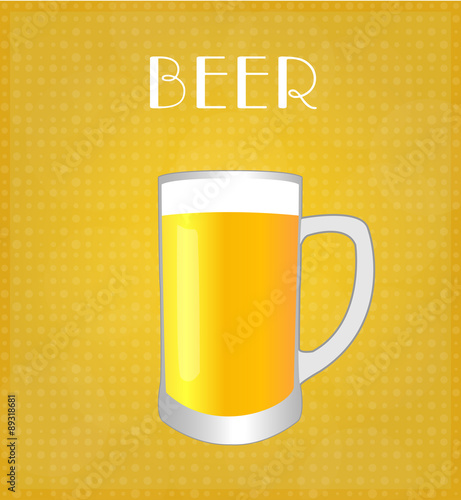 Drinks List Beer with Golden Background EPS10