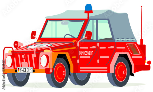 Caricatura 181 type cerrado total Bundeswehr rojo vista frontal y lateral
