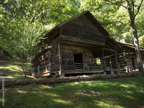 Log Cabins in open air museum in Clinton Tennesee USA