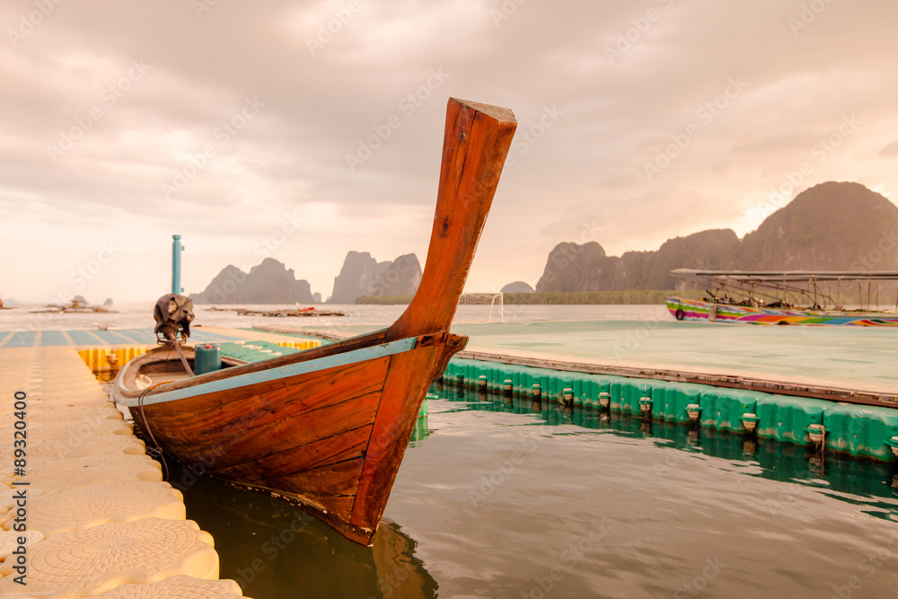 Fototapeta premium Traditional thai long tail boat , Thailand.