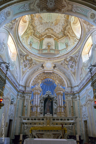 Murazzano  Cuneo   the church interior. Color image