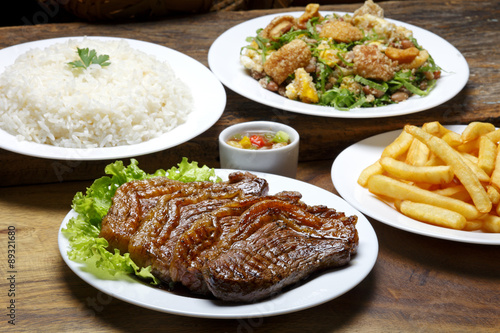 Quadro em tela picanha potato with rice and beans drover