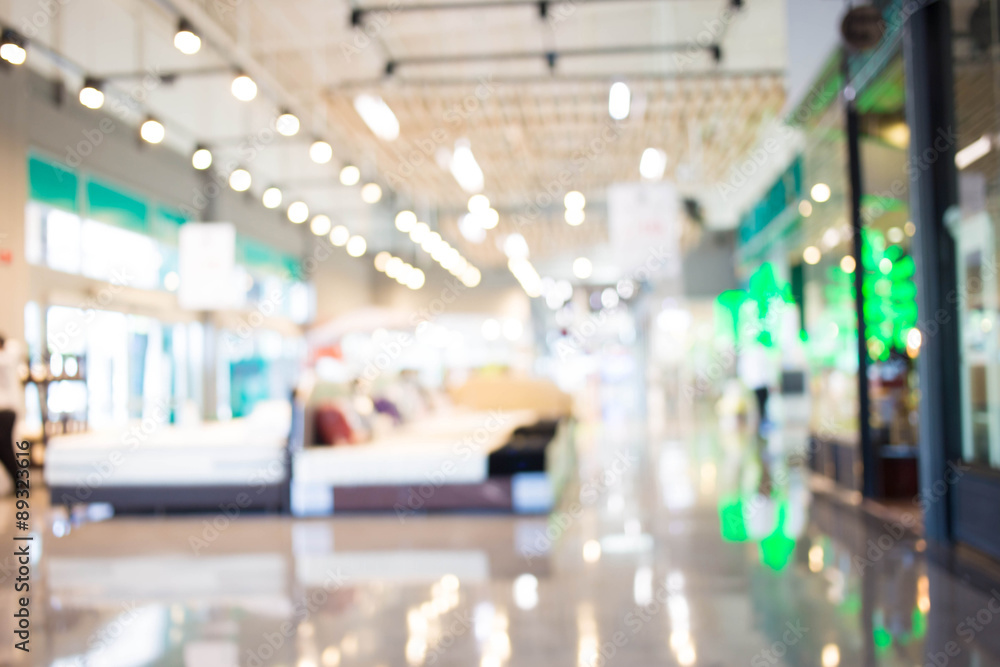 Fototapeta premium Blurred image of shopping mall and bokeh background