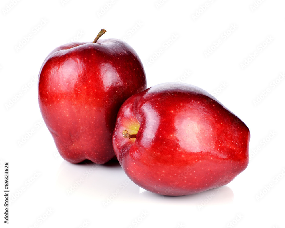 Red ripe apple isolated on white. Red ripe apple isolated on white.