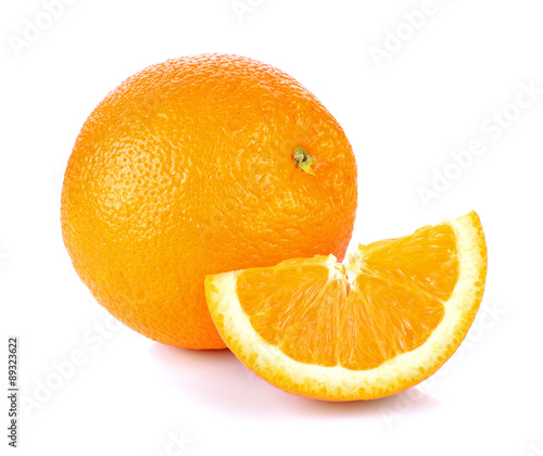 Ripe orange isolated on white background