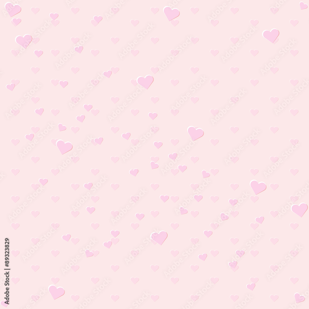 Seamless pink color tone with Heart pattern