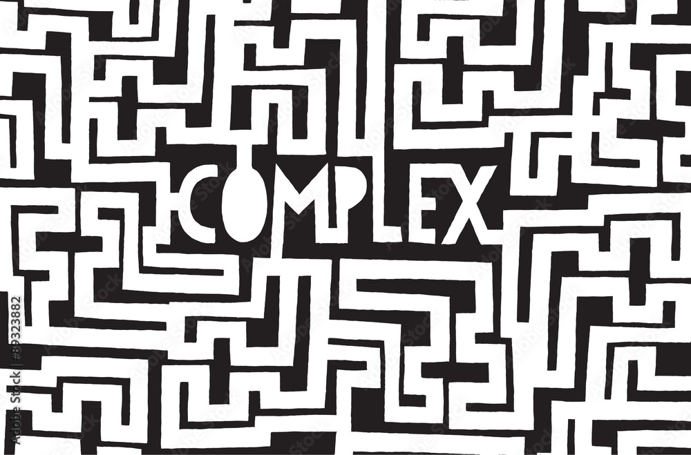 Complex word inside a chaotic maze Complex word inside a chaotic maze