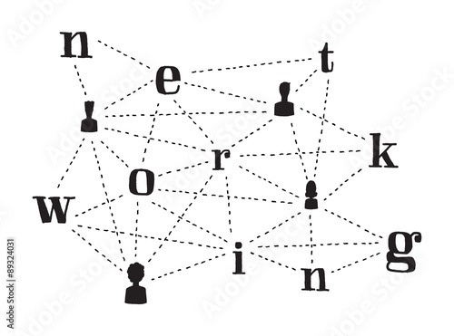 People connecting words and networking