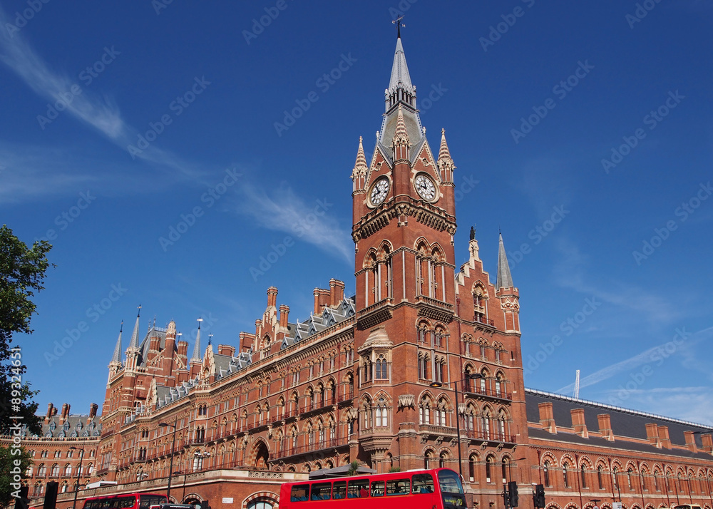 Victorian Gothic St. Pancras Railway Station, London, England