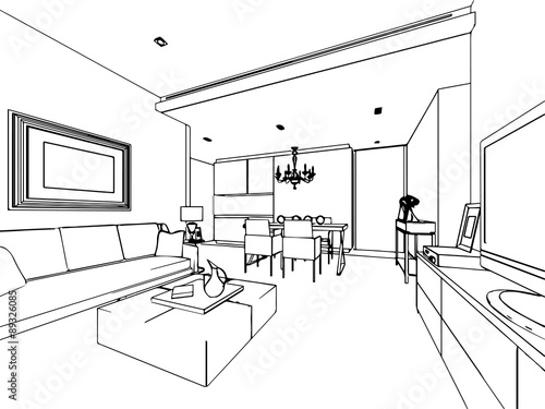 outline sketch of a interior