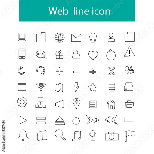 Web line icon vector.