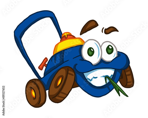 blue lawn mower