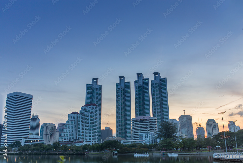 sunrise over bangkok.