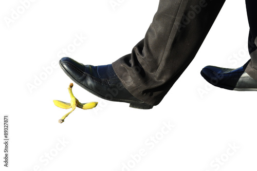 Принти на полотні Business man and banana peel
