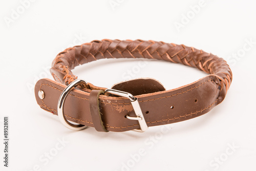 Brown leather Dog Collar