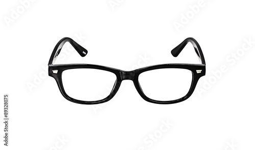 Black Glasses on white background, no glass