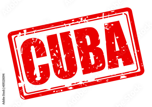 Cuba red stamp text