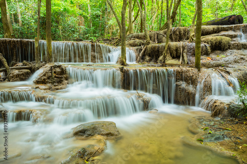 Huai Mae Khamin waterfall in  Kanchanaburi province  Thailand