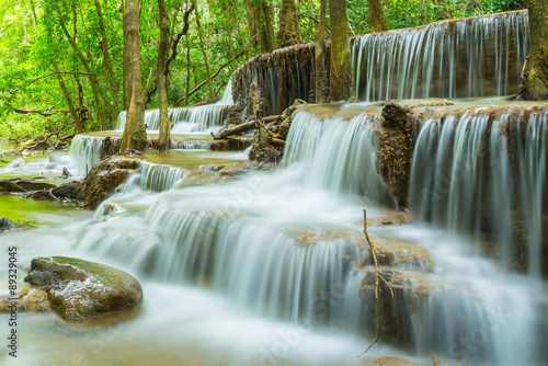 Huai Mae Khamin waterfall in  Kanchanaburi province  Thailand