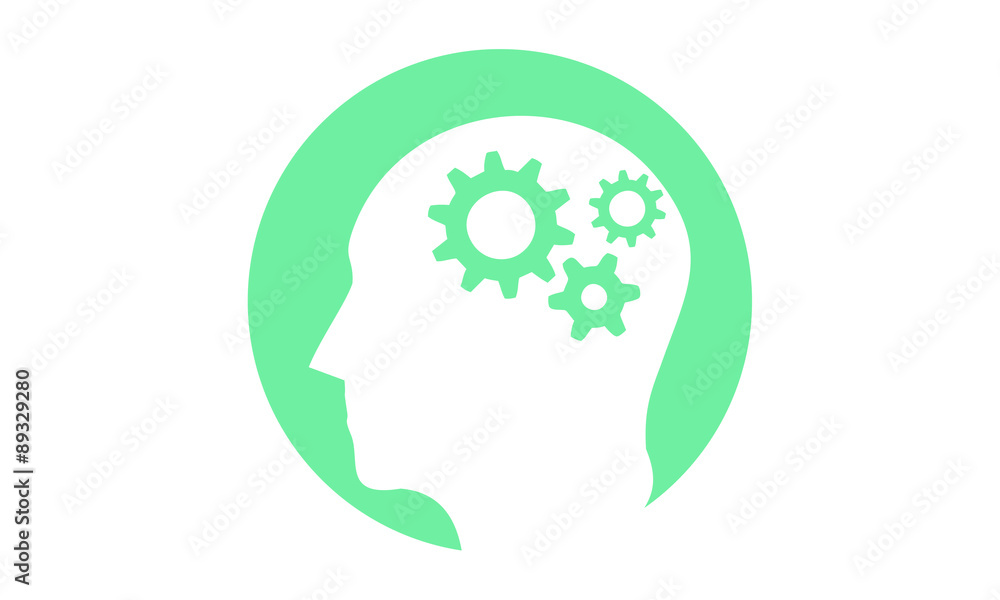 simple vector of thinking head in the negative space of a circle simple vector of thinking head in the negative space of a circle