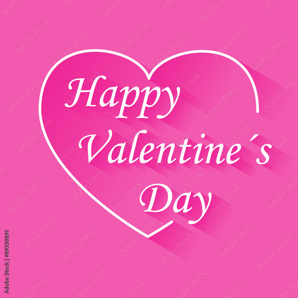 valentines day vintage lettering background vector with heart on pink
