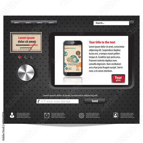 Landing page in hi-fi equipment design