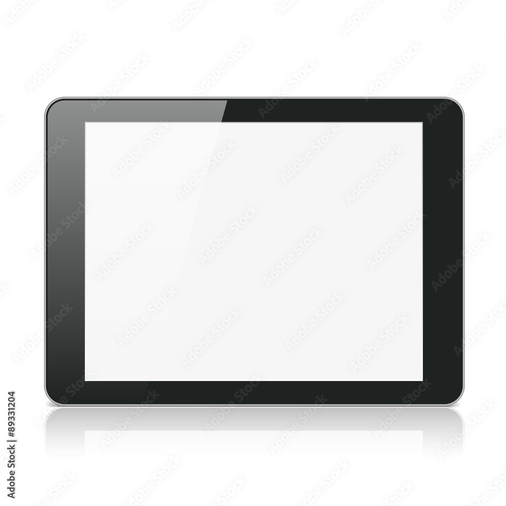 Black Tablet Computer or Reader on White Background Black Tablet Computer or Reader on White Background