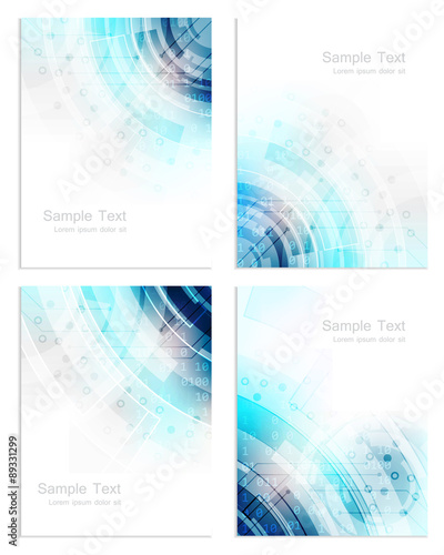 Set of abstract business flyer template, brochure or cover design. Can be used for print, publishing or working presentation. Vector illustration.