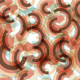 Abstract seamless pattern of colored rings and semirings