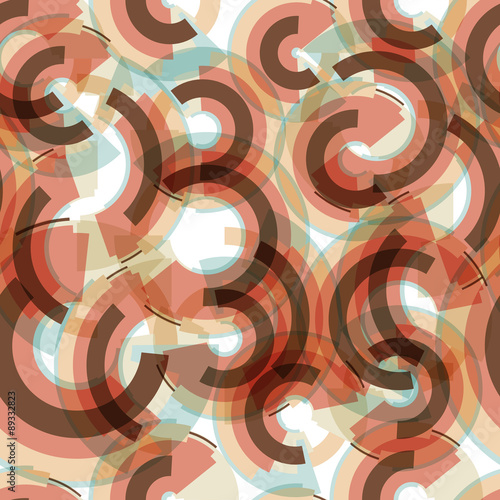 Abstract seamless pattern of colored rings and semirings photo