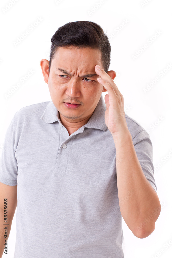 sick, stressful man suffering from headache, migraine sick, stressful man suffering from headache, migraine