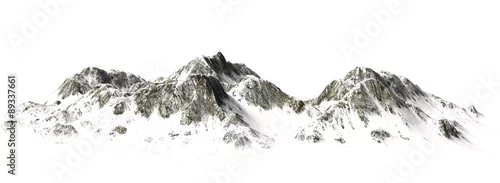 Panel kuchenny z motywem   Snowy Mountains - Mountain Peak - separated on white background