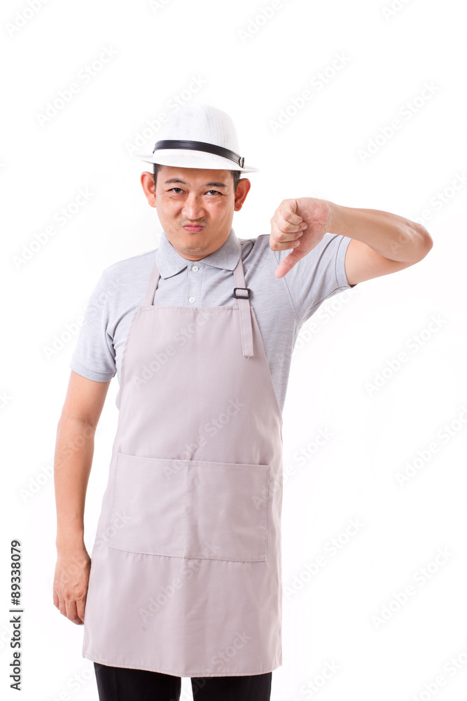 worker, employer with thumb down hand gesture worker, employer with thumb down hand gesture