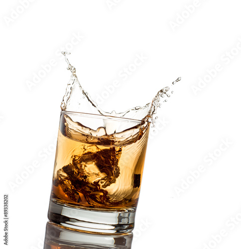 whisky splash isolated on a white background
