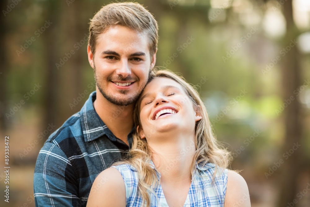 Happy smiling couple embracing