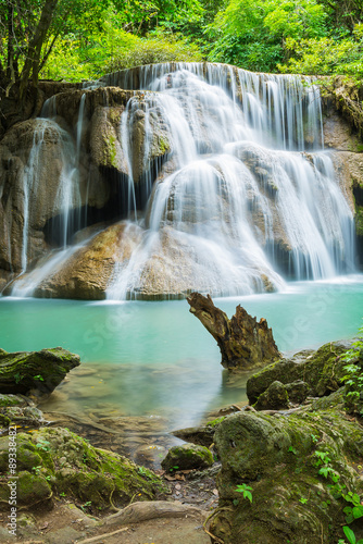 Huai Mae Khamin waterfall in Kanchanaburi province  Thailand.