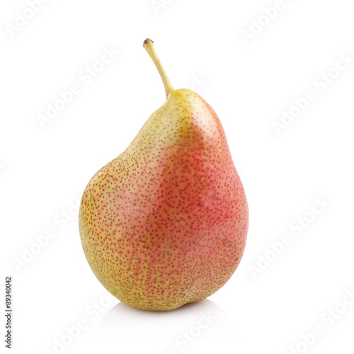 Ripe red pear fruit isolated on white background