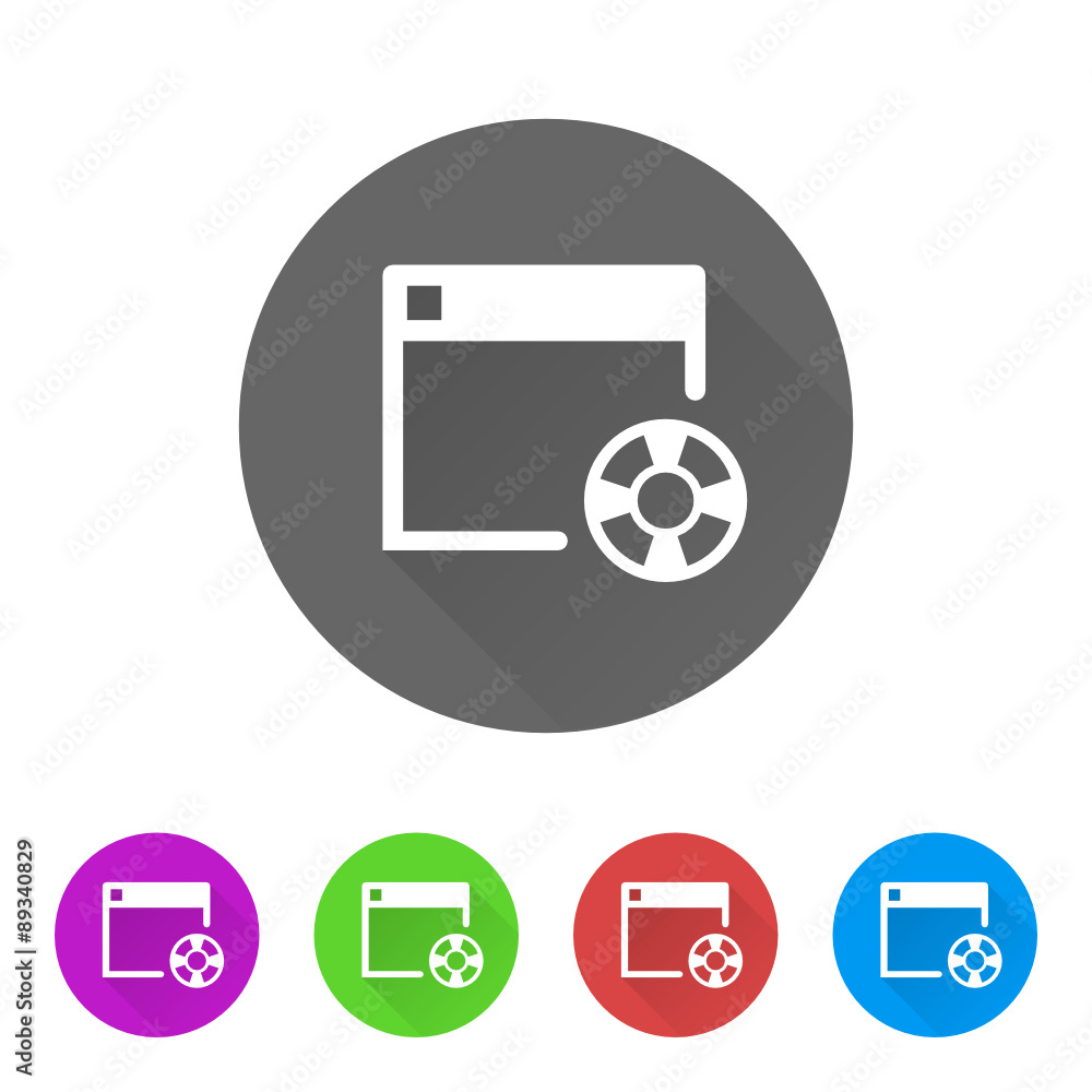 App Icon Long Shadow - 5 Colors App Icon Long Shadow - 5 Colors
