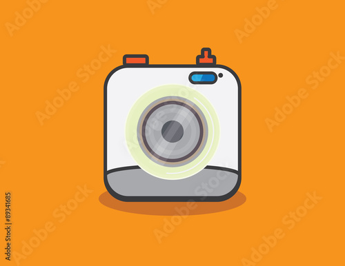 Vector icon illustration camera retro vintage