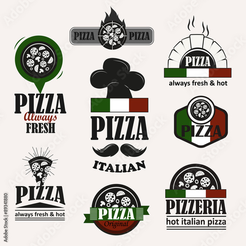 Italian Pizza logotypes set.
