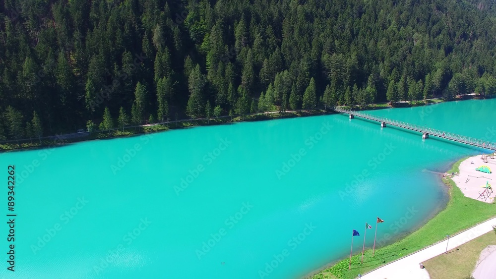Amazing lake of italian dolomites. Shot on phantom 3 professional 4K 30fps Amazing lake of italian dolomites. Shot on phantom 3 professional 4K 30fps