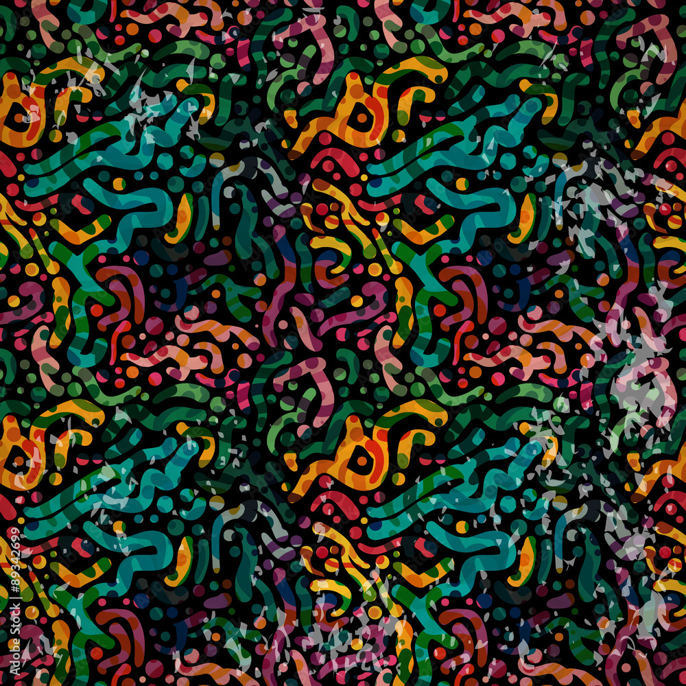 Abstract seamless pattern of colorful brush strokes on the dark Abstract seamless pattern of colorful brush strokes on the dark