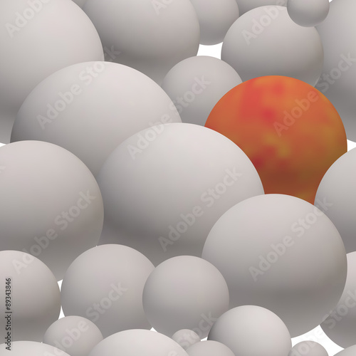Seamless pattern of gray glossy 3d balls
