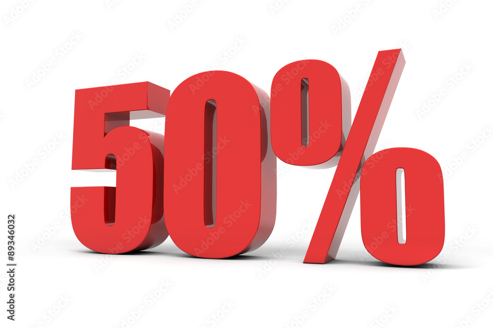 50% Rabatt  / 3D Text