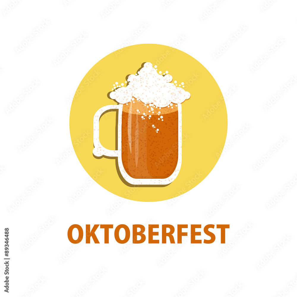 Oktoberfest icon with beer mug.Vector illustration. Oktoberfest icon with beer mug.Vector illustration.
